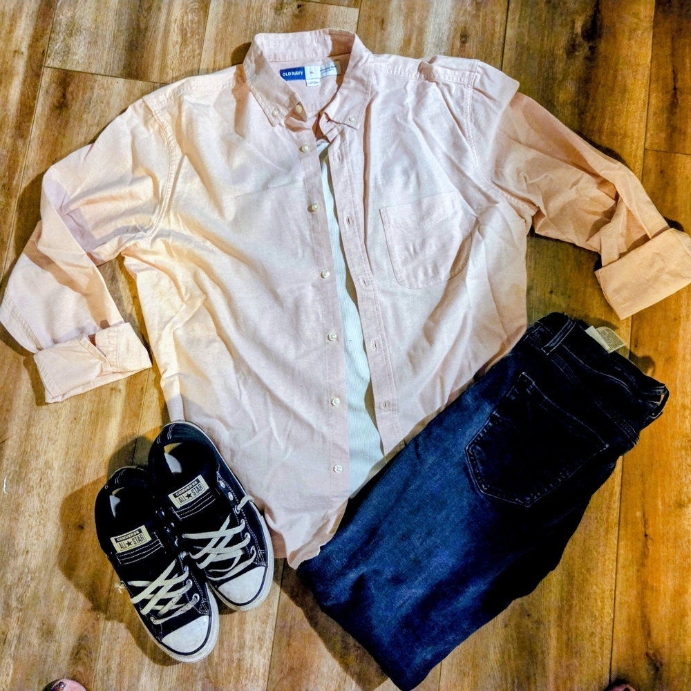 MEN'S PINK BUTTON UP